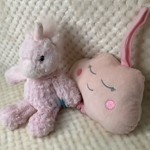 Manhattan Toy Pink Plush Unicorn Cloud Musical Stuffed Animal Pull Crib Toy